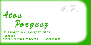 atos porgesz business card